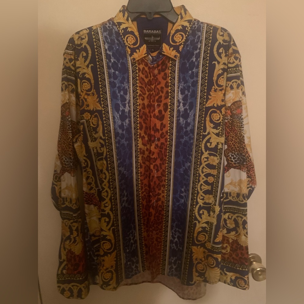 Baroque Leopard, Rhinestone Barabas Shirt